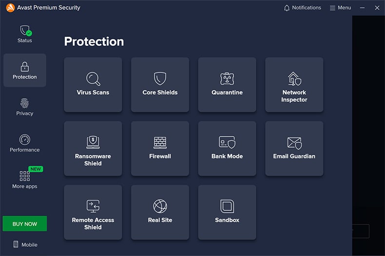 Avast Premium Security beschermingseigenschappen