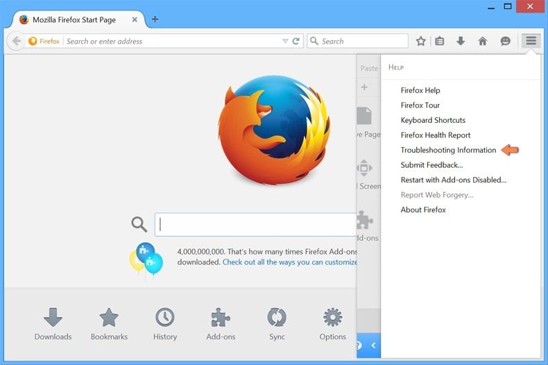 Herstel de Mozilla Firefox instellingen naar Standaard - Toegang
