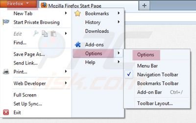 Mozilla FireFox Opties