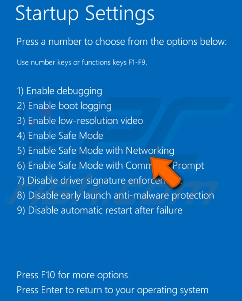 Windows 10 uitvoeren in veilige modus met netwerk
