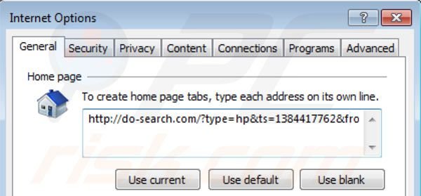 Do-search.com homepage removal from Internet Explorer homepage