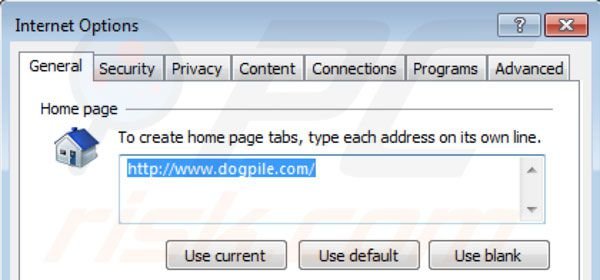 Dogpile verwijderen als Internet Explorer startpagina