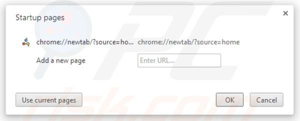 Hometab verwijderen als startpagina in Google Chrome