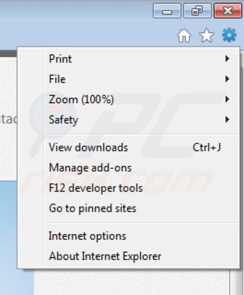 Verwijder content explorer uit Internet Explorer stap 1