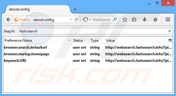 Verwijder websearch.fastosearch.info als standaard zoekmachine in Mozilla Firefox 