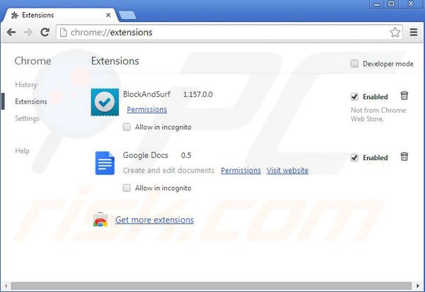 Verwijder SaferSurf uit Google Chrome stap 2
