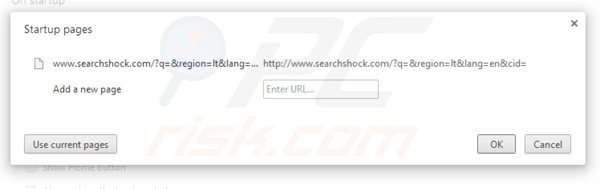 Verwijder searchshock.com als startpagina in Google Chrome