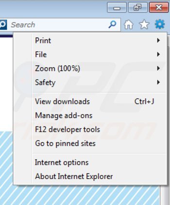 Verwijder passwidget uit Internet Explorer stap 1