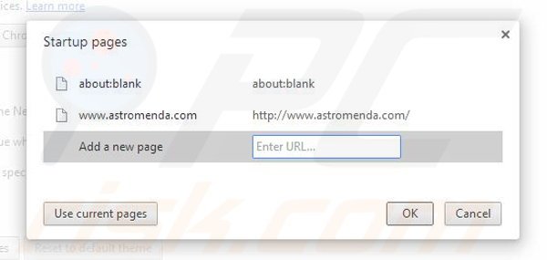 Verwijder de Astromenda browser hijacker uit Google Chrome stap 2