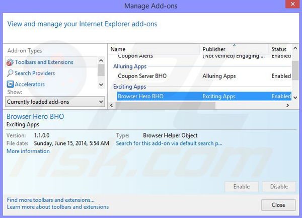 Verwijder de BrowserProtector advertenties uit Internet Explorer stap 2