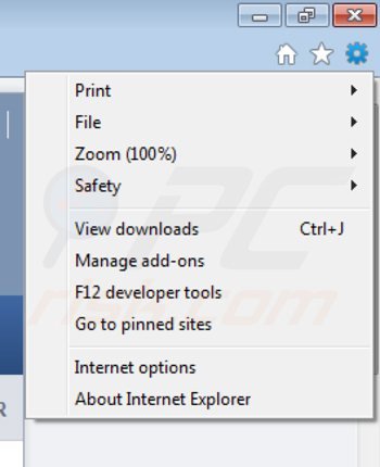 Verwijder de dealgest advertenties uit Internet Explorer stap 1