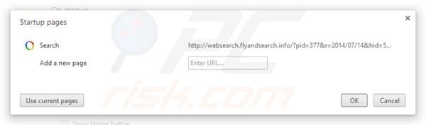 Verwijder websearch.flyandsearch.info als startpagina in Google Chrome 