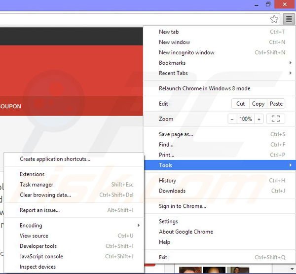Verwijder de foxydeal advertenties uit Google Chrome stap 1