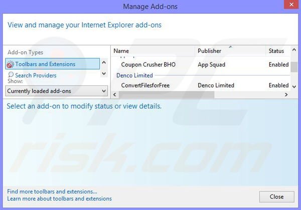 Verwijder de foxydeal advertenties uit Internet Explorer stap 2