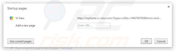 Verwijder myhome.vi-view.com als startpagina in Google Chrome