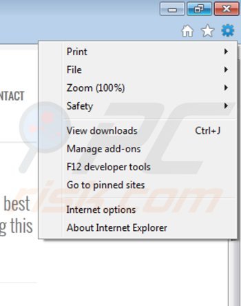Verwijder de nextcoup advertenties uit Internet Explorer stap 1