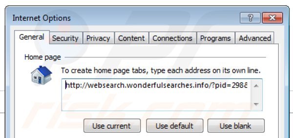 Verwijder websearch.wonderfulsearches.info uit Internet Explorer als startpagina