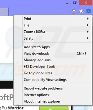 Verwijder de OneSoftPerDay advertenties uit Internet Explorer stap 1