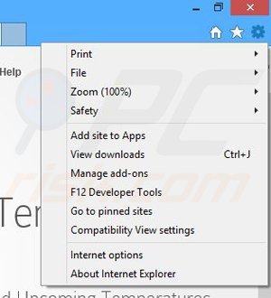 Verwijder Desktop Temperature Monitor advertenties uit Internet Explorer stap 1