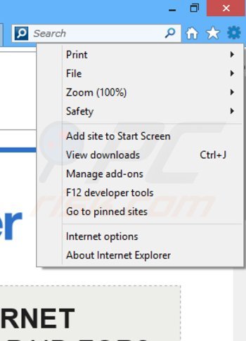 Verwijder de SpeedCheck advertenties uit Internet Explorer stap 1