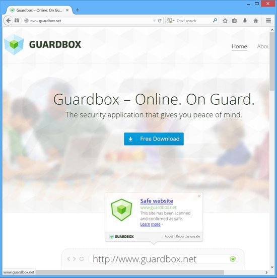 Website gebruikt om de guard-search.com browser hijacker te promoten