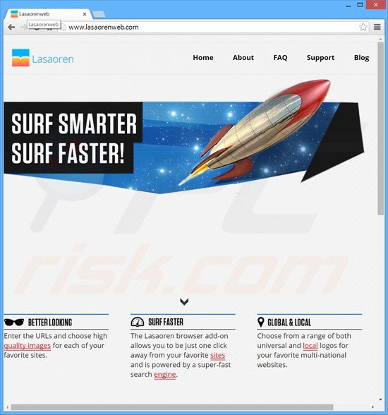 Website die de lasaoren.com browser hijacker adverteert