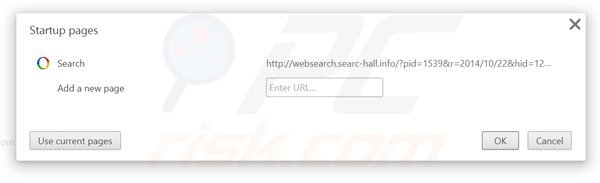 Verwijder websearch.searc-hall.info als strartpagina in Google Chrome