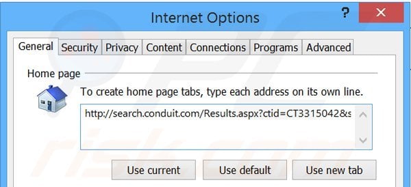 Verwijder search.conduit.com als startpagina in Internet Explorer