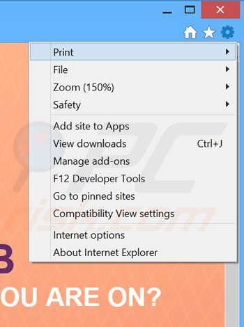 Verwijder de Wordproser advertenties uit Internet Explorer stap 1