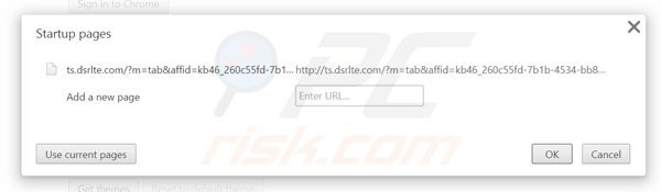 Verwijder rts.dsrlte.com als startpagina in Google Chrome