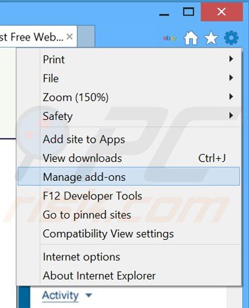 Verwijder de Safe Web advertenties uit Internet Explorer stap 1