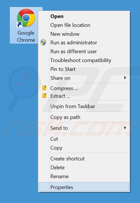 Verwijder de showpass smartbar gegevens uit de Google Chrome snelkoppeling stap 1