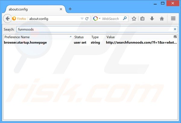 Verwijder searchfunmoods.com als standaard zoekmachine in Mozilla Firefox