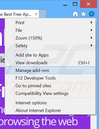 Verwijder de zoompic advertenties uit Internet Explorer stap 1