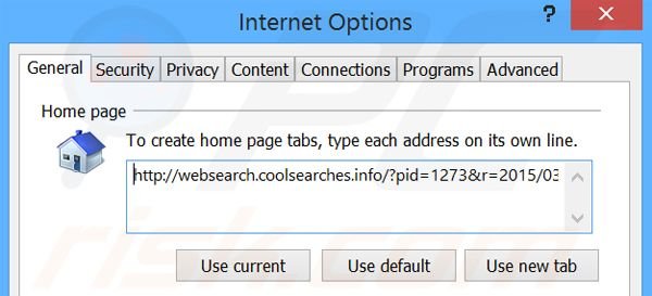 Verwijder websearch.coolsearches.info als startpagina in Internet Explorer 