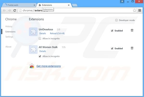 Verwijder search.foxtab.com gerelateerde Google Chrome extensies