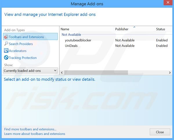 Verwijder aan search.foxtab.com gerelateerde Internet Explorer extensies