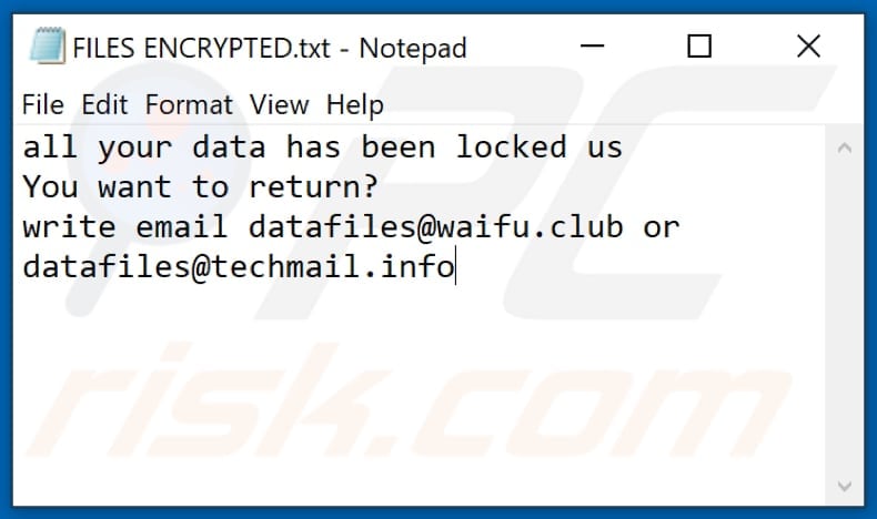 .lock ransomware tekstbestand (FILES ENCRYPTED.txt)