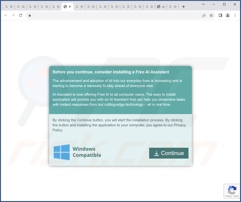 Website die gebruikt wordt om een installer met NXD Fix browser hijacker te promoten