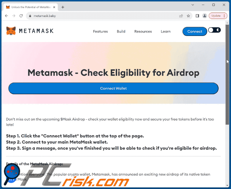 Verschijning van Metamask Airdrop oplichterij