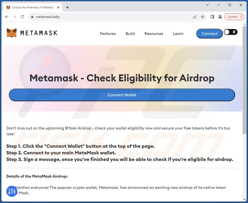 Metamask Airdrop oplichterij
