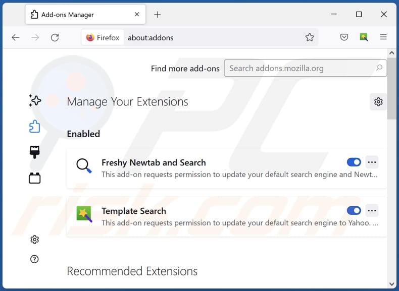 Verwijder aan searchdb.com gerelateerde Mozilla Firefox extensies