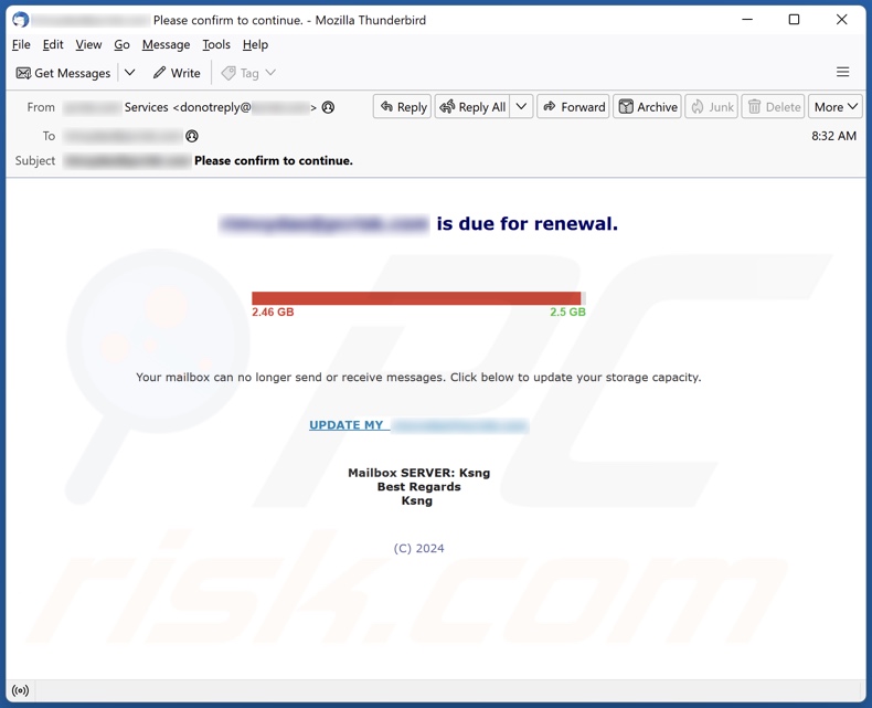 Email Is Due For Renewal email spam campagne