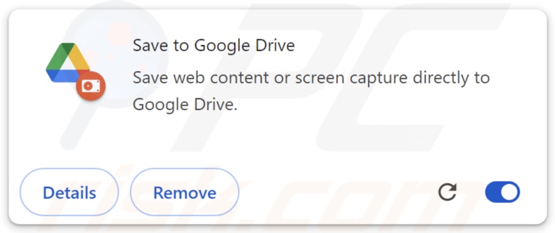 Valse Opslaan naar Google Drive browserextensie