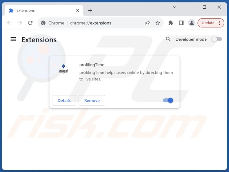 ProfilingTime adware verwijderen uit Google Chrome stap 2