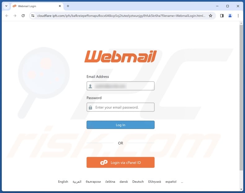 Your Password Changed bedrieglijke e-mail gepromote phishingsite