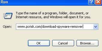download remover via de uitvoeren dialoog windows xp