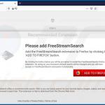 Website used to promote FreeStreamSearch browser hijacker (Firefox)