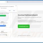 Website gebruikt om MyStreamsSearch browser hijacker (Chrome) te promoten 1