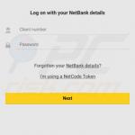 Fake NetBank (CommBank - Commonwealth Bank of Australia) sign-in window displayed by FluBot malware